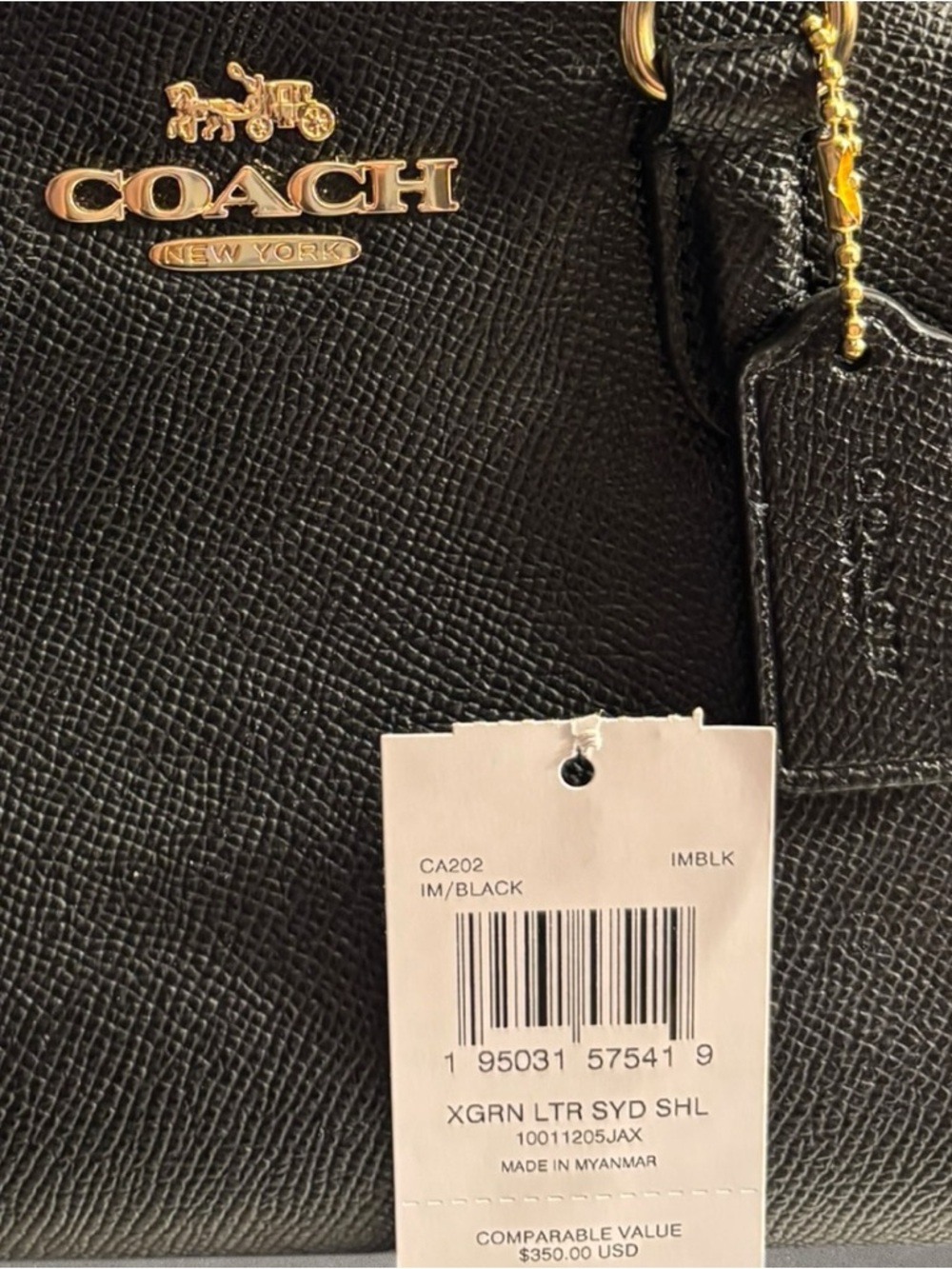 Coach Sydney Satchel in Black NWT - Picture 7 of 9